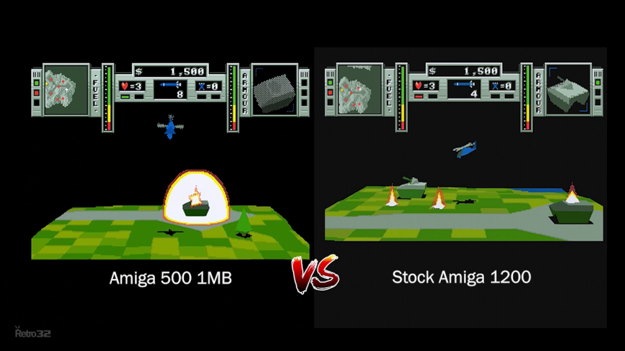 Zeewolf 2: Wild Justice – Amiga 500 vs Amiga 1200 FPS / Speed comparison