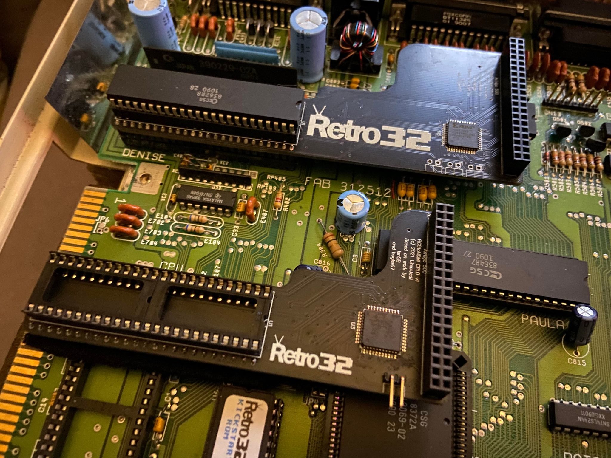 Amiga RGB to HDMI CPLD PiZero Adapter Extra Long (TF) - 500 / Amiga 500+ - Retro32