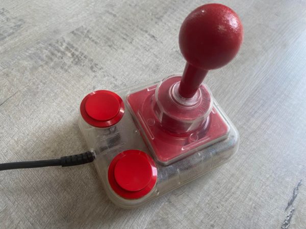 Competition Pro Clear Red Joystick (Amiga Atari ST C64 Spectrum Amstrad)