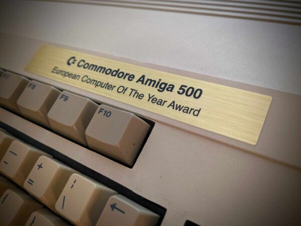 Amiga 500 "European Computer of the Year Award" badge